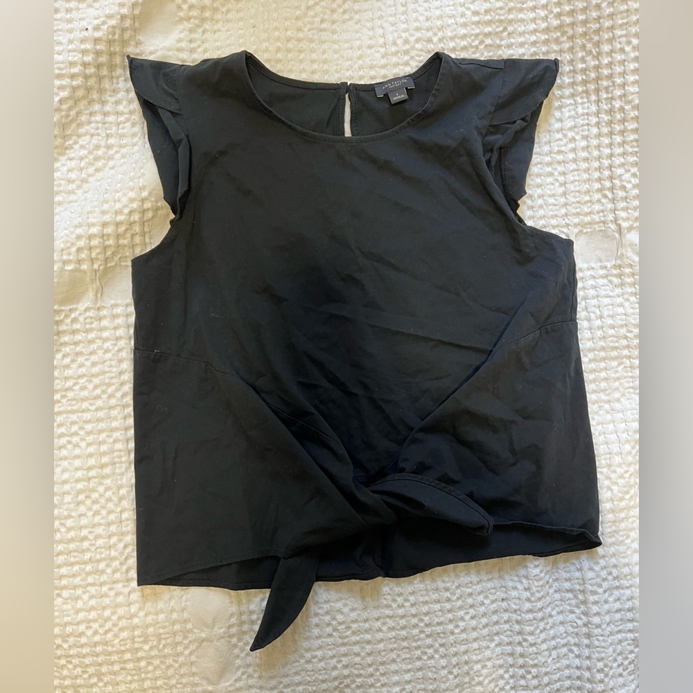 Ann Taylor loft black linen top